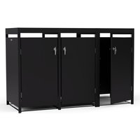 Blumfeldt Elegante 3er-Mulltonnenbox fur 60/120/240 L Behalter, praktische Offnung von oben & vorne, Sicherheit mit Schloss & Schlussel, ideal fur von BLUMFELDT