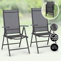 Blumfeldt - Homeoutfit24 Gartenstühle Hochlehner Klappbar, Campingstuhl Verstellbar & Wetterfest, Gartenstühle 2er Set, Alu Klappstuhl für Balkon & von BLUMFELDT