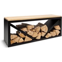 Blumfeldt - Kindlewood l Black Holzspeicher Sitzbank 104x40x35cm Bambus Zink von BLUMFELDT