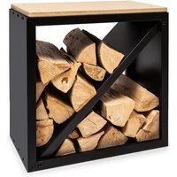 Blumfeldt - Kindlewood s Black Holzspeicher Sitzbank 57x56x36cm Bambus Zink von BLUMFELDT