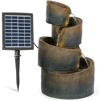 Mantua - Fontaine de jardin d'eau solaire, 2,8 watts, Autonomie 5h, Panneau solaire 17,5 x 14 cm, Extérieur-intérieur, Zen, 4 cascades, Eclairage von BLUMFELDT