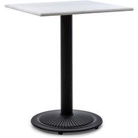 Patras Onyx Bistro-Tisch - Gartentisch im Jugendstil, 60 x 60 cm Marmortischplatte, 72 cm Höhe, für drinnen und draußen, gusseiserner Standfuß, von BLUMFELDT