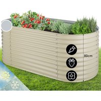 High Grow Hochbeet Gartenbeet 2,0m Zink-Alu-Beschichtung beige von BLUMFELDT