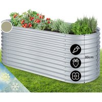 High Grow Hochbeet Gartenbeet 2,0m Zink-Alu-Beschichtung silber von BLUMFELDT