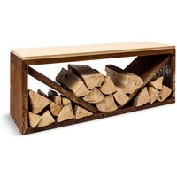 Blumfeldt - Kindlewood l Rust Holzspeicher Sitzbank 104x40x35cm Bambus Zink - Rost von BLUMFELDT