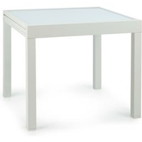 Pamplona Extension Gartentisch 180 x 83 cm max. Aluminium Glas weiß - Blumfeldt von BLUMFELDT