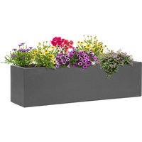 Solidflor Pflanztopf 75 x 20 x 20 cm Fiberglas In-/Outdoor dunkelgrau - Dunkelgrauer Zement - Blum von BLUM