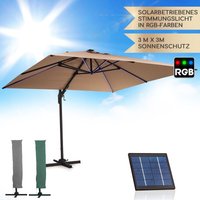 Sonnenschirm für Balkon, Sonnenschirm mit Solarpanel & led Beleuchtung, Wasserdicht & UV-Schutz, Balkon Sonnenschirm für Terrasse, Balkon & Garten, Sonnenschirm für Balkon, Sonnenschirm mit Solarpanel & led Beleuchtung, Wasserdicht & UV-Schutz, Balkon Sonnenschirm für Terrasse, Balkon & Garten, von BLUMFELDT