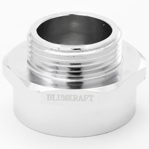 BLUMKRAFT 5 Stück Adapter aus Metall PG-metrisch M25 x 1,5 männlich auf PG21 weiblich (M25-PG21) – Messing, vernickelt von BLUMKRAFT