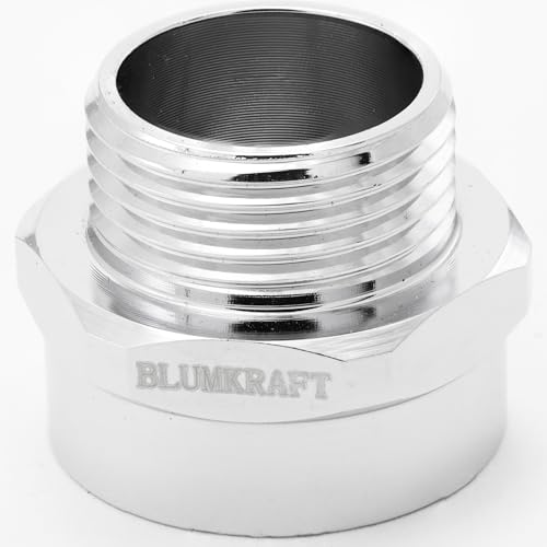 BLUMKRAFT 5 Stück Adapter aus Metall PG-metrisch PG11 männlich auf M20 x 1,5 weiblich (PG11-M20) – Messing, vernickelt von BLUMKRAFT