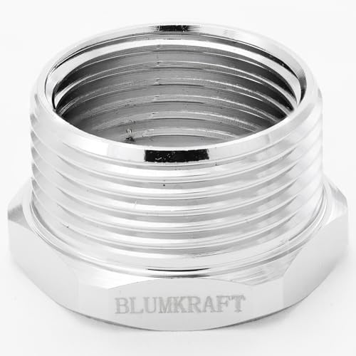 BLUMKRAFT 5 Stück Adapter aus Metall PG-metrisch PG16 männlich auf M20 x 1,5 weiblich (PG16-M20) – Messing, vernickelt von BLUMKRAFT