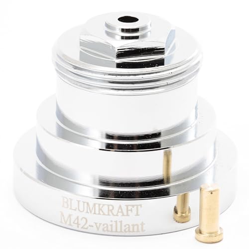 BLUMKRAFT Adapter aus Metall, Heizkörper, kompatibel mit M42 x1,5 Vaillant (Prototyp) auf M30 x 1,5 für Thermostat/Thermostatkopf M30 x 1,5, männlich: Neue Version von BLUMKRAFT