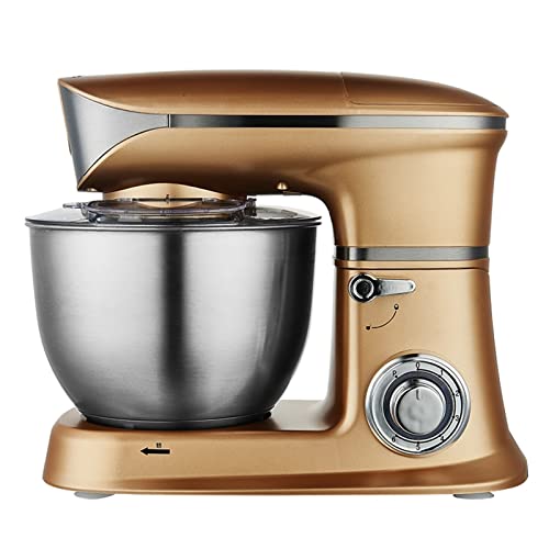 Automatischer Standmixer 6 Geschwindigkeit Verstellbarer Multifunktions Lebensmittel Mixer Mit Viel Rührzubehör Perfekt Für Das Backen Zu Hause (Color : Gold) von BLUNOA