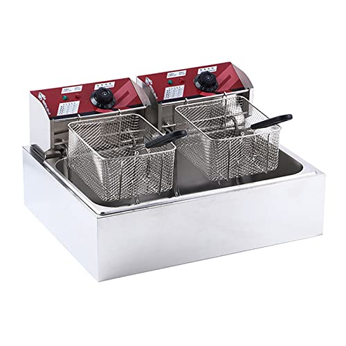 BLUNOA 12 L Kommerzielle Fritteuse Fritteuse Mit Öl Mit Doppelter Temperaturregelung Doppelkorb Aus Edelstahl Fritteuse Wärmeisolierter Tragegriff Fatfryer 3000W von BLUNOA