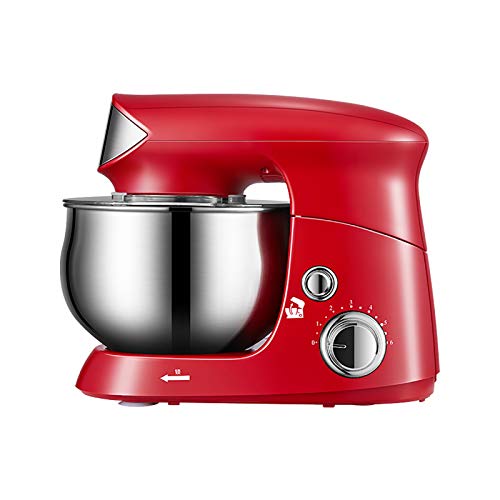 BLUNOA Küchenmixer Hause 3,5L Edelstahl Mischbehälter Großem Fassungsvermögen Genießen Sie Gute Zeit des Backens Mehrstufige Einstellung Frischmilch Schneebesen (Color : Red) von BLUNOA