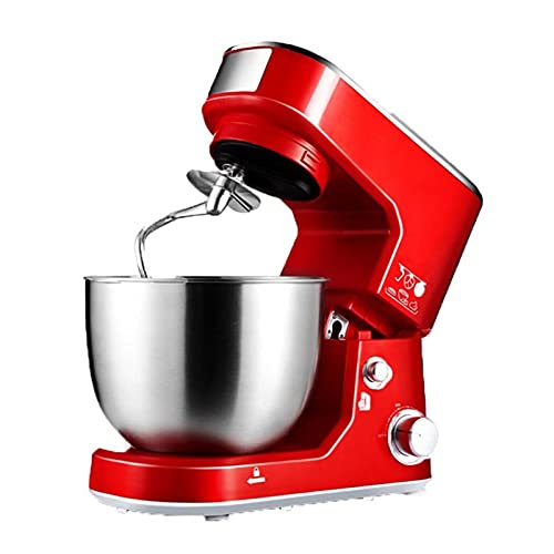 BLUNOA Vertikaler 6-Gang Haushaltsmixer Mischmehl Standmixer Mit Teighaken Rührstab Und Eierkäfig Moderne Küchendekoration (Color : Red) von BLUNOA