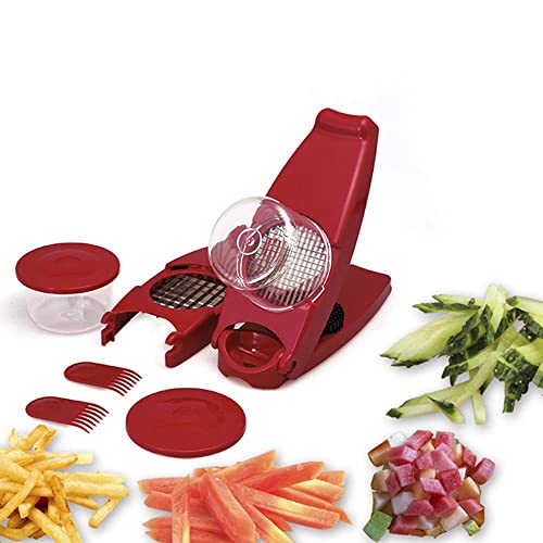 Gemüseschneider Manuelle Mandoline Gemüseschneider Pro Zwiebelschneider Slicer Würfelschneider Küchenmaschine Zerkleinerer Und Würfelschneider Käseschredder Für Veggie, Tomate, Karotte, Weiß von BLUNOA