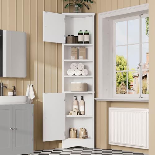 BLUON HOME 36.5 x 24.5 x 170cmDreieckiger Badezimmerschrank, Volllackierung,feuchtigkeitsbeständiger Lack, DREI offene Ablagefächer, Doppeltüren, verstellbare Einlegeböden, platzsparend, weiß BLUON HOME 36.5 x 24.5 x 170cmDreieckiger Badezimmerschrank, Volllackierung,feuchtigkeitsbeständiger Lack, DREI offene Ablagefächer, Doppeltüren, verstellbare Einlegeböden, platzsparend, weiß von BLUON HOME