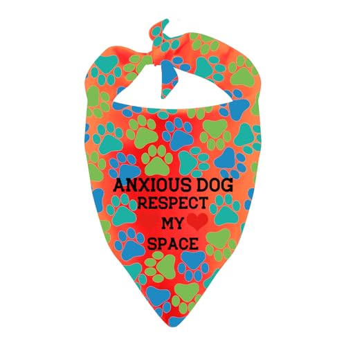 Anxious Dogs Bandana Respect My Space Dreieckstuch für nervöse Hunde, Geburtstagsgeschenk (Respect My Space) von BLUPARK