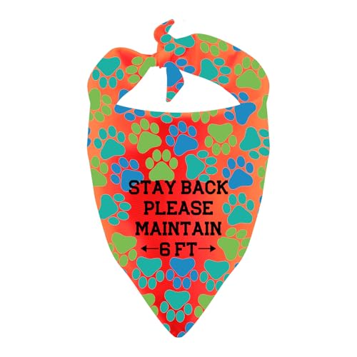 Anxious Dogs Bandana Stay Back Please Maintain Haustier-Schal für nervöse Hunde, Geburtstagsgeschenk (1,8 m) von BLUPARK