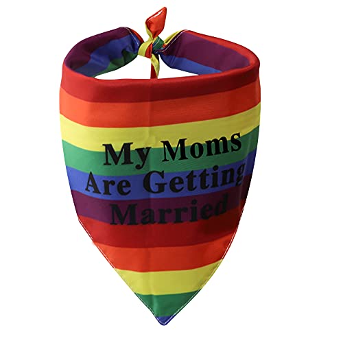 BLUPARK Gay Pride Gift LGBT Hochzeits-Hundehalstücher My Moms/Dads are Getting Married Rainbow Pride Pet Scarf Bisexueller Transgender Pride Geschenk (Moms) von BLUPARK