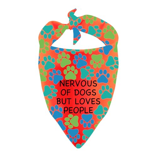 Hundehalstuch, Motiv: "Nervous But Loves People", Haustier-Schal, Geschenk für ängstliche Hunde Hundehalstuch, Motiv: "Nervous But Loves People", Haustier-Schal, Geschenk für ängstliche Hunde von BLUPARK
