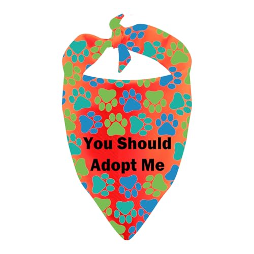 Rescue Dogs Bandana mit Aufschrift "You Should Adopt Me", dreieckig, Geschenk für Hunde (You Should Adopt Me) von BLUPARK