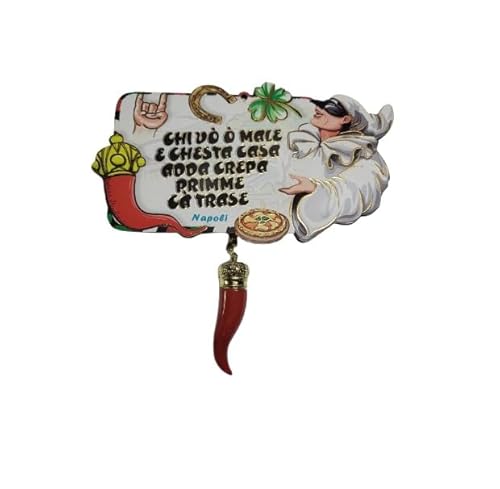 Holzschild 19 x 9 cm mit oder ohne Horn 7 cm Spruch Chi vo'male a questa casa Glücksbringer gegen die Jiella pulcinella Napoli Hörner buckelig Holzschild 19 x 9 cm mit oder ohne Horn 7 cm Spruch Chi vo'male a questa casa Glücksbringer gegen die Jiella pulcinella Napoli Hörner buckelig von BLUSUPERSHOP