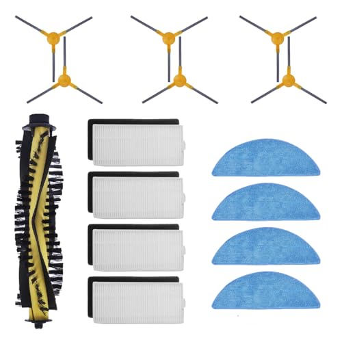 BLUTENET Wischtücher Bürste Filter Zubehör für Tesvor M2 M1 Tesvor X500 X500 Pro S7 Pro Staubsauger Roboter Ersatzteile (15 Stück) von BLUTENET