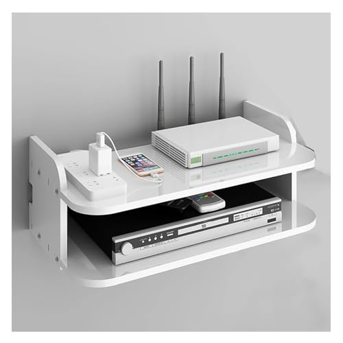 2-stufige Schwebende Regale For Aufhängen Von WLAN-Router, 300mm/450mm/500mm Schwebendes Projektorregal, Kabelhalterung, Wandhalterung, Aufbewahrungsorganisator, TV-Ständer ( Size : 450mmx240mmx150mm von BLUVLY