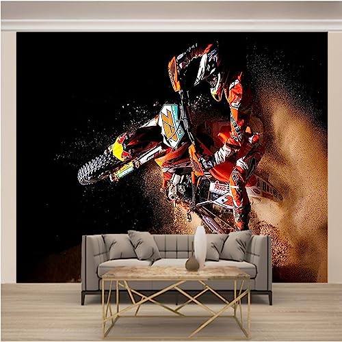 Fototapete 3d Vliestapeten Wandbilder Wandtapete Moderne Design Wandposter Fotoposter hintergrundbild wandplakat für TV Wohnzimmer Schlafzimmer 350cm x 250cm Motorrad von BLUVOS