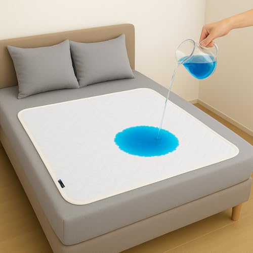 BLUZIMAN® Inkontinenz Bettunterlage Wasserdicht, Inkontinenzunterlage Waschbar Gefertigt in Europa, Unterlagen Bett Inkontinenz Oeko-TEX, PIPI Matten für Hunde, Erwachsene (80x90cm, Pack 1) von BLUZIMAN
