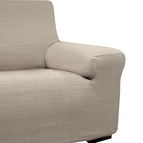 BLUZIMAN Sofa Überzug 3 Sitzer, Couch Überzug, Moderne Sofabezug Elastische, Sofa Cover Antirutsch, Nicht kompatibel mit Eck- oder L-förmigen Sitzmöbeln (DREI Sitzer, Leinen) von BLUZIMAN