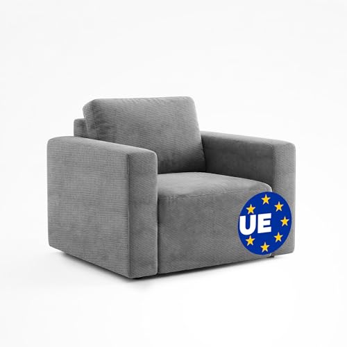 BLUZIMAN Sofa Überzug 1 Sitz, Couch Überzug, Moderne Sofabezug Super Elastische, Sofa Cover Antirutsch, Nicht kompatibel mit Eck- oder L-förmigen Sitzmöbeln (EIN Sitz, Grau) von BLUZIMAN