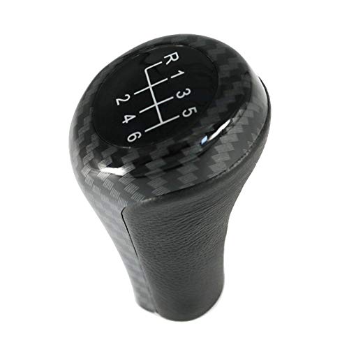 Schaltknauf Schaltknauf for BMW 1 3 5 6 Serie E46 E53 E60 E61 E63 E65 E81 E82 E83 E87 E90 E91 E92 X1 X3 X5, verchromte, Matte Kohlefaser SchaltknäUfe(Carbon 6Speed) von BLacOh
