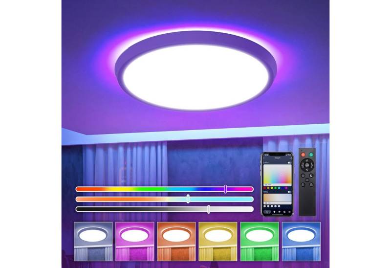 BLiTZWOLF LED Deckenleuchte, LED fest integriert, Farbwechsler, φ40cm,2700-6500K,Sprachsteuerungn von BLiTZWOLF
