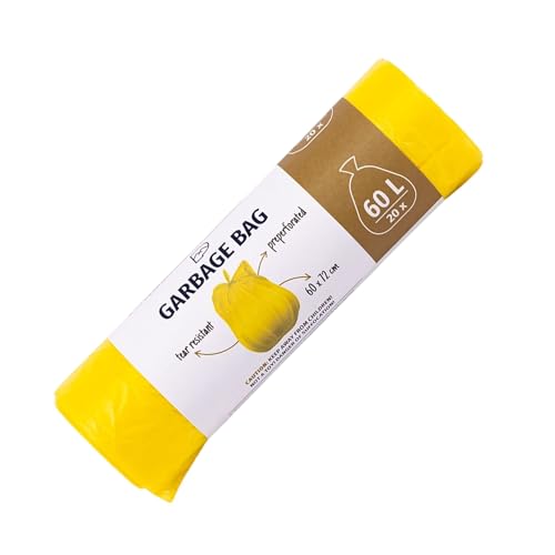 Gelbe Müllbeutel 60L - 20x BLiX Extra-Reißfeste Abfallsäcke, 60x72 cm, 10µ Stärke Plastik - Perfekt für Haushalt, Büro & Reinigungsbedarf Gelbe Müllbeutel 60L - 20x BLiX Extra-Reißfeste Abfallsäcke, 60x72 cm, 10µ Stärke Plastik - Perfekt für Haushalt, Büro & Reinigungsbedarf von BLiX