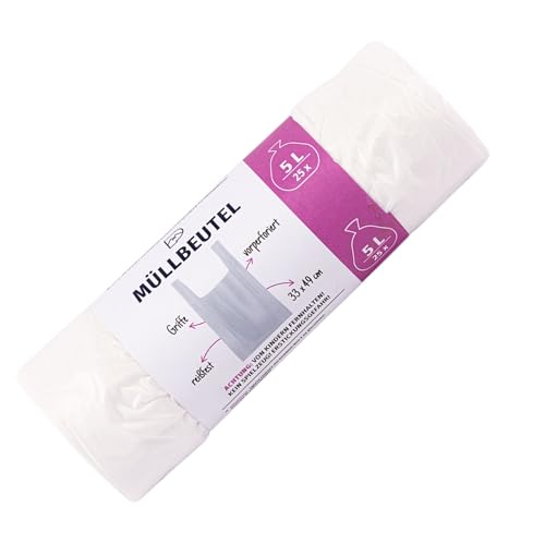 Kosmetikbeutel 5L weiß - 25x BLiX Robuster Kunststoffabfallbeutel, 33x49 cm, 9,5 µ Stärke, p&m-Design bedruckte Banderole Kosmetikbeutel 5L weiß - 25x BLiX Robuster Kunststoffabfallbeutel, 33x49 cm, 9,5 µ Stärke, p&m-Design bedruckte Banderole von BLiX