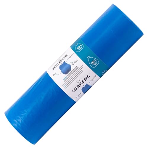 120L Müllbeutel Blau - 50x BLiX Stabile 36µ Müllsäcke, Abfallsack Groß 70x110cm, Ideal für Haushalt, Gewerbe, Wertstofftrennung, Reißfest und Flexibel von BLiX