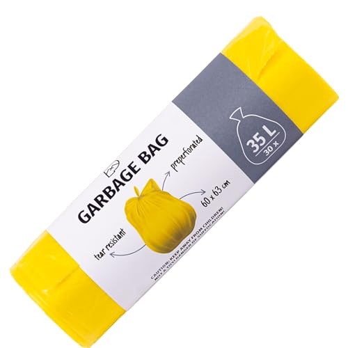 Mülltüten 35L Gelb 11µ - 30x BLiX Küchen- und Bad Müllsäcke, Leicht & Robust, 60x63 cm Haushaltsmüllbeutel, Einzeln verpackt mit p&m-Design Banderole Mülltüten 35L Gelb 11µ - 30x BLiX Küchen- und Bad Müllsäcke, Leicht & Robust, 60x63 cm Haushaltsmüllbeutel, Einzeln verpackt mit p&m-Design Banderole von BLiX