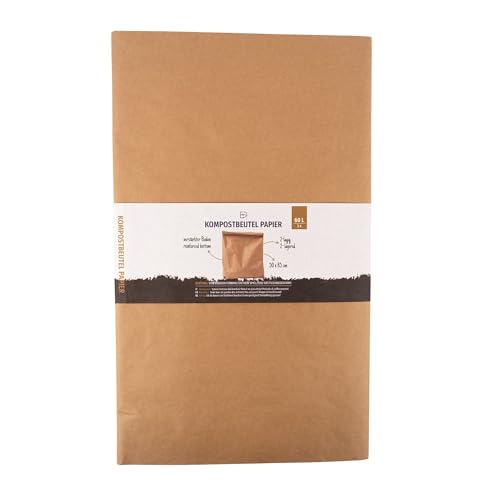 Papierkompostsack 60 L braun 3 Stück - BLiX Bio-Abfallsack aus Kraftpapier, 70 g/m², 50x85cm, Kompostierbar & Umweltfreundlich für Küchen- und Gartenabfälle von BLiX