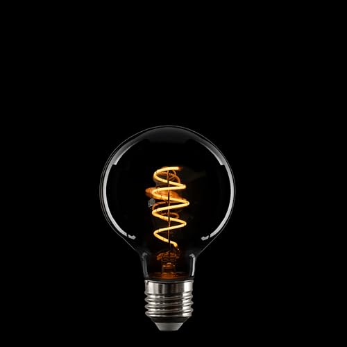 BLicht LED Spiralfilament Leuchtmittel Globe G95 5W E27 Rauchglas 130lm extra warmweiß 1800K DIMMBAR von BLicht