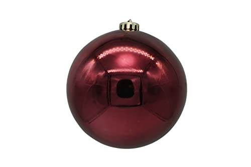 Weihnachtskugel Kunststoff Bordeaux glänzend 10cm von BM-Global