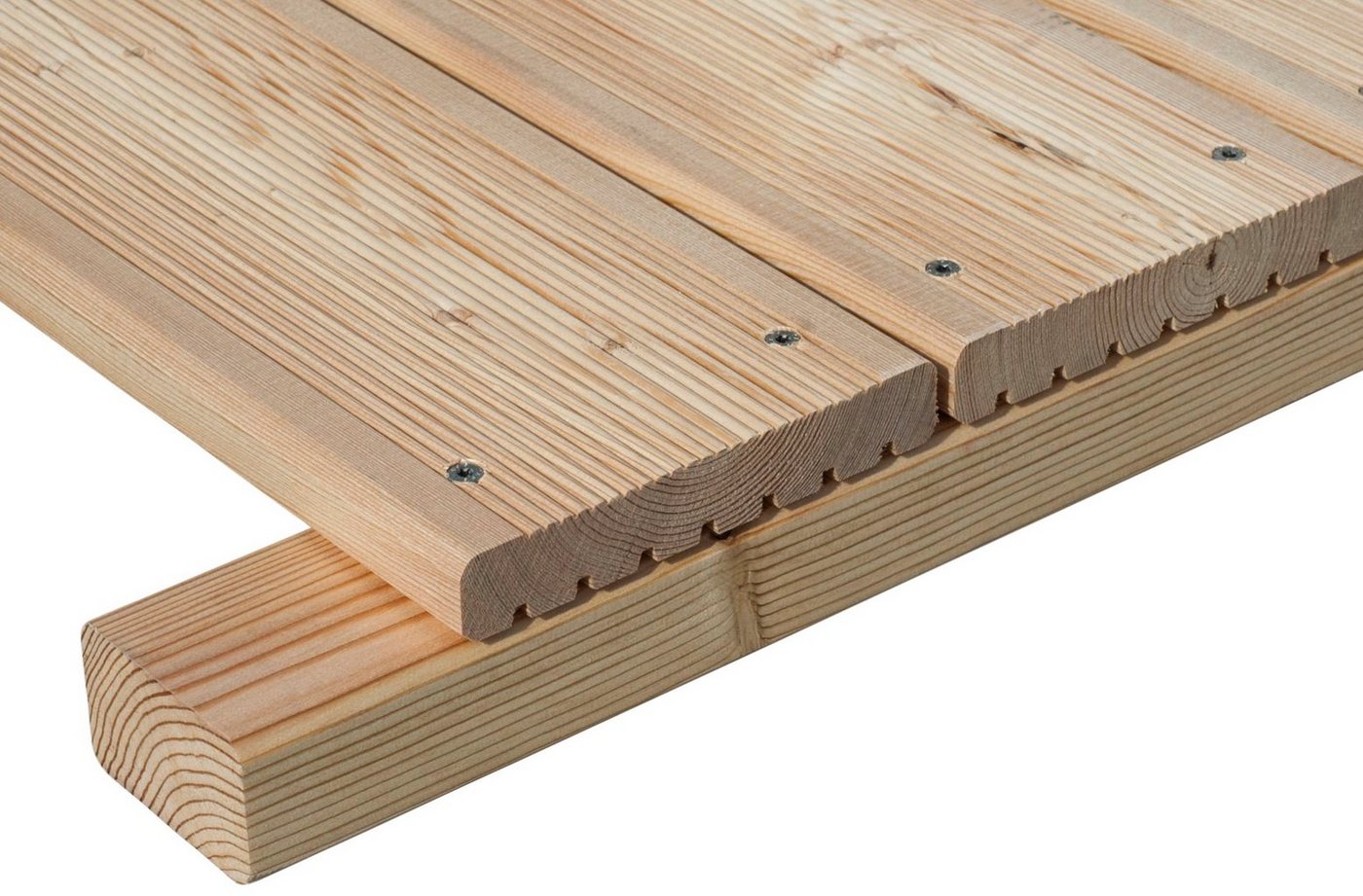 BM Massivholz Terrassendielen, 12 m², BxL: je 14x200 cm, 24 mm Stärke, mit Unterkonstruktion von BM Massivholz