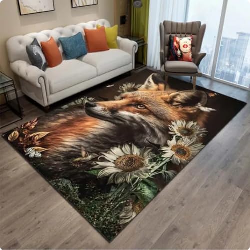 BMATIC Cartoon Tiere Fuchs 3D Gedruckt Teppiche Für Wohnzimmer Schlafzimmer Bereich Teppich Kind Wohnkultur Kinderzimmer Spielmatte 160 * 230cm von BMATIC