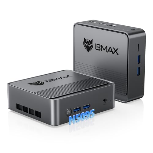BMAX Mini PC B3 mit Intel Prozessor N5095 (4 Core 4 Thread, bis zu 2,9 GHz), 8 GB DDR4 256 GB SSD, Unterstützung WiFi 5 Bluetooth Dual HDMI 4K@60Hz, USB*4, Mini Desktop Computer Win11 Pro von BMAX