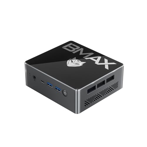 BMAX Mini PC Win-11 Pro Gen13 Twin Lake N150(4C/4T, bis zu 3,6 GHz) 16 GB DDR4 512 GB M.2 SSD Mini Desktop Computer, Micro PC Dual HDMI Type-C 4K@60 Hz RJ45 Gigabit Ethernet, WiFi 5, Bluetooth 5.0 von BMAX