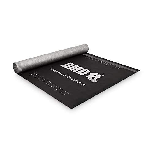 BMD 150g/m² Unterspannbahn 2 Klebekanten 75m² | 1,5m x 50m | diffusionsoffene Fassadenbahn | sd-wert 0,02 m | wasserdichte & reißfeste Schalungsbahn mit CE-Siegel | schlagregensicher | Behelfsdeckung BMD 150g/m² Unterspannbahn 2 Klebekanten 75m² | 1,5m x 50m | diffusionsoffene Fassadenbahn | sd-wert 0,02 m | wasserdichte & reißfeste Schalungsbahn mit CE-Siegel | schlagregensicher | Behelfsdeckung von BMD