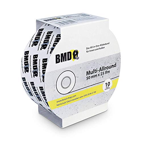 BMD 2x Multi-Allrounder Klebeband (50mm x 25m) zur Verklebung von Unterspannbahn Fassadenbahnen Dampfbremsen Dampfsperren CE Siegel/DIN 4107 Teil 7 von BMD