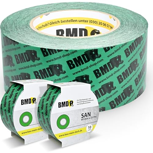 BMD san Klebeband | 3 Rollen | 60mm x 25m | für Dampfsperren & Dampfbremsen |gemäß DIN EN 4108 Teil 11 und ENEV | Profi Qualität Made in Germany von BMD